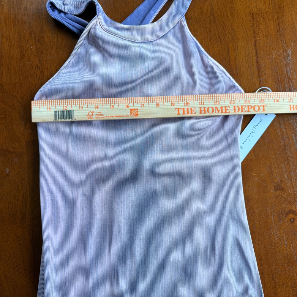 Young Fabulous & Broke Purple Mineral Wash Ribbed Criss-Cross Midi Dress M, NWT - Picture 8 of 10